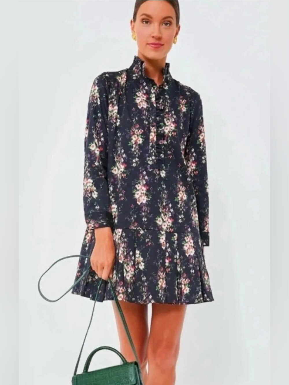 TUCKERNUCK: Onyx Falling Flowers Bouquet Tate Drop Waist Mini Dress Women's XXXL